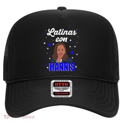 Women Latinas Con Harris Latinas For Kamala High Crown Mesh Back Trucker Hat