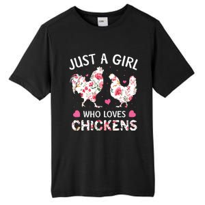 Who Loves Chickens Cute Chicken Flowers Farm Tall Fusion ChromaSoft Performance T-Shirt