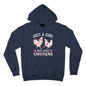 Who Loves Chickens Cute Chicken Flowers Farm Hoodie