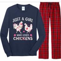 Who Loves Chickens Cute Chicken Flowers Farm Long Sleeve Pajama Set