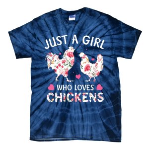 Who Loves Chickens Cute Chicken Flowers Farm Tie-Dye T-Shirt