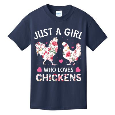 Who Loves Chickens Cute Chicken Flowers Farm Kids T-Shirt