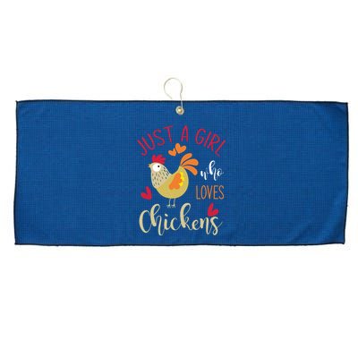 Who Loves Chickens Large Microfiber Waffle Golf Towel