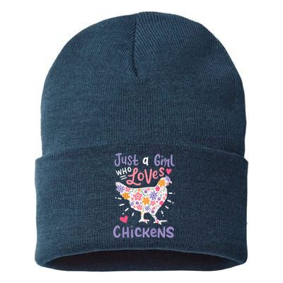 Who Loves Chickens Chicken Hen Love Cute Sustainable Knit Beanie