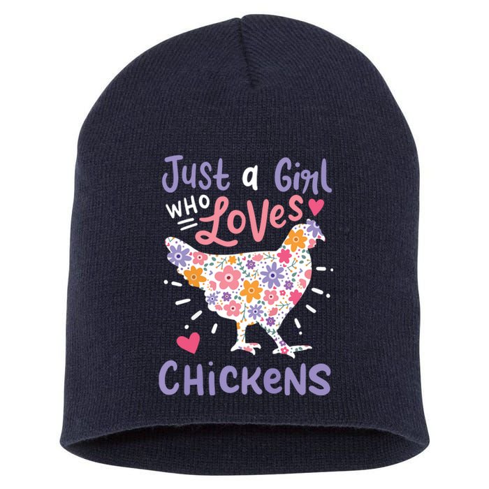 Who Loves Chickens Chicken Hen Love Cute Short Acrylic Beanie