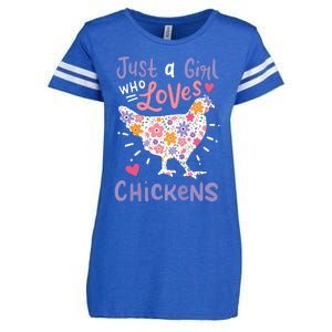 Who Loves Chickens Chicken Hen Love Cute Enza Ladies Jersey Football T-Shirt