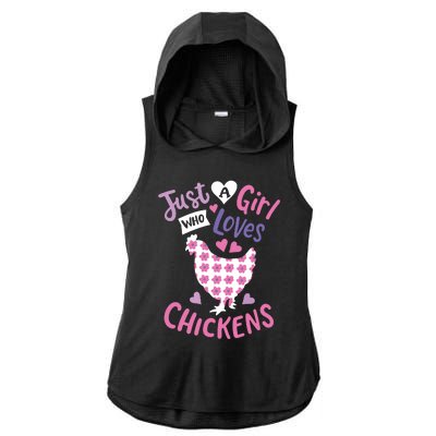 Who Loves Chickens Chicken Hen Love Cute Ladies PosiCharge Tri-Blend Wicking Draft Hoodie Tank