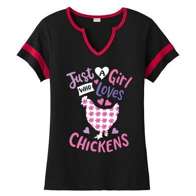 Who Loves Chickens Chicken Hen Love Cute Ladies Halftime Notch Neck Tee