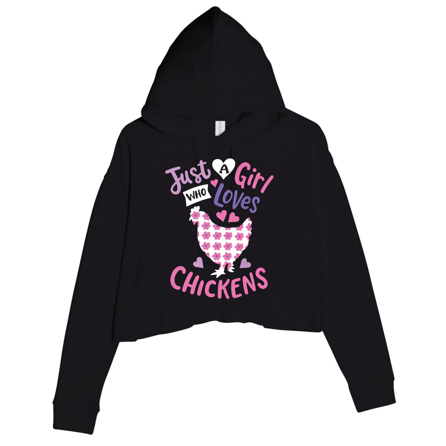Who Loves Chickens Chicken Hen Love Cute Crop Fleece Hoodie
