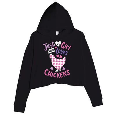 Who Loves Chickens Chicken Hen Love Cute Crop Fleece Hoodie