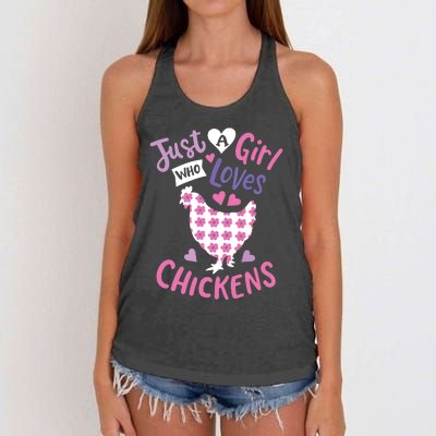 Who Loves Chickens Chicken Hen Love Cute Women's Knotted Racerback Tank