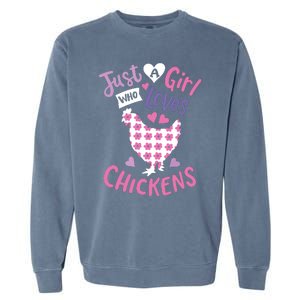 Who Loves Chickens Chicken Hen Love Cute Garment-Dyed Sweatshirt