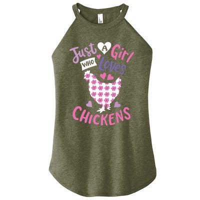 Who Loves Chickens Chicken Hen Love Cute Women's Perfect Tri Rocker Tank