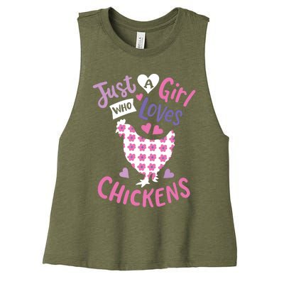 Who Loves Chickens Chicken Hen Love Cute Women's Racerback Cropped Tank