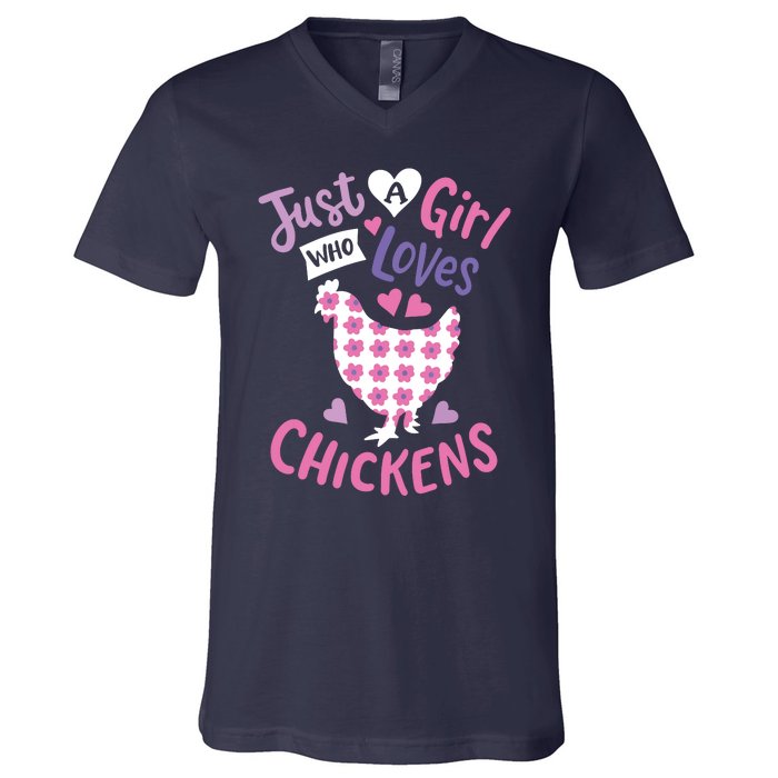 Who Loves Chickens Chicken Hen Love Cute V-Neck T-Shirt