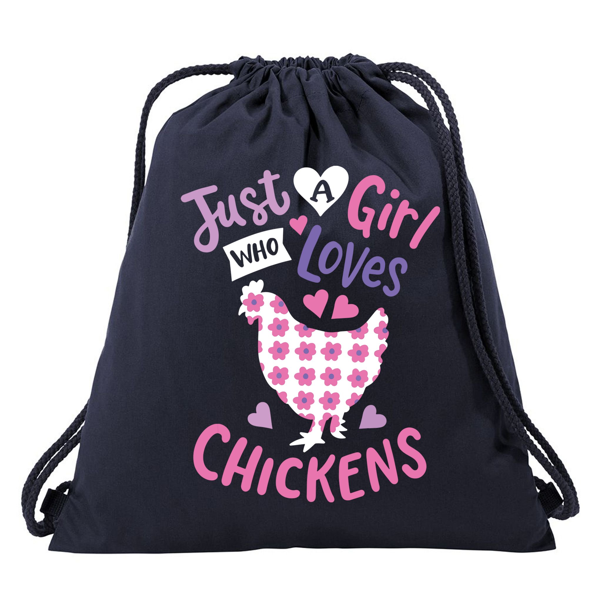 Who Loves Chickens Chicken Hen Love Cute Drawstring Bag