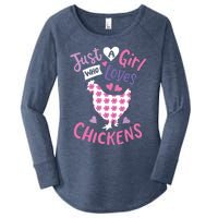 Who Loves Chickens Chicken Hen Love Cute Women's Perfect Tri Tunic Long Sleeve Shirt