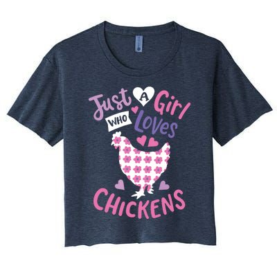 Who Loves Chickens Chicken Hen Love Cute Women's Crop Top Tee