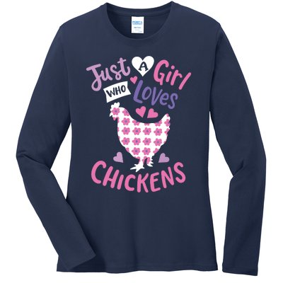 Who Loves Chickens Chicken Hen Love Cute Ladies Long Sleeve Shirt