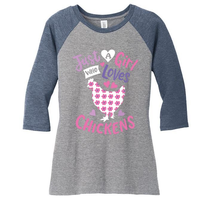 Who Loves Chickens Chicken Hen Love Cute Women's Tri-Blend 3/4-Sleeve Raglan Shirt