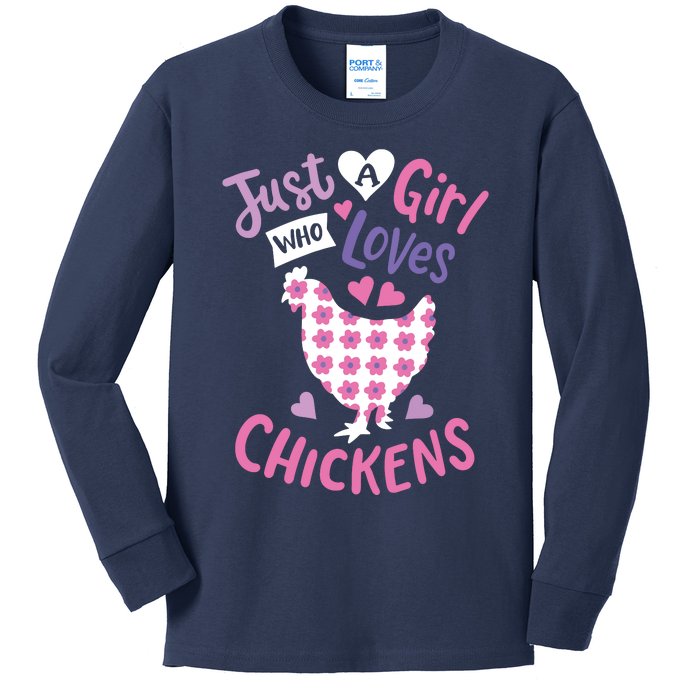 Who Loves Chickens Chicken Hen Love Cute Kids Long Sleeve Shirt