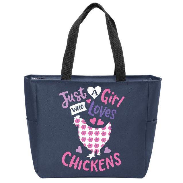 Who Loves Chickens Chicken Hen Love Cute Zip Tote Bag