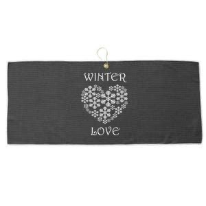 Winter Love Cozy Nature Winter Days Snowflake Gift Large Microfiber Waffle Golf Towel