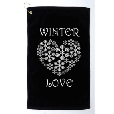 Winter Love Cozy Nature Winter Days Snowflake Gift Platinum Collection Golf Towel