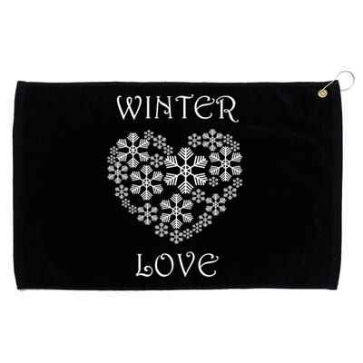 Winter Love Cozy Nature Winter Days Snowflake Gift Grommeted Golf Towel