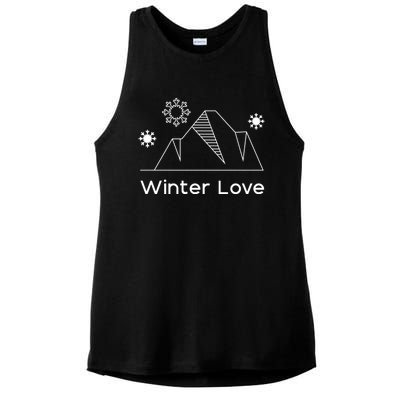 Winter Love Cozy Winter Days Nature Lover Cool Gift Ladies PosiCharge Tri-Blend Wicking Tank