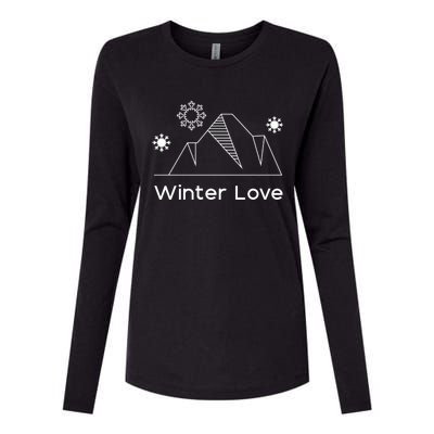 Winter Love Cozy Winter Days Nature Lover Cool Gift Womens Cotton Relaxed Long Sleeve T-Shirt