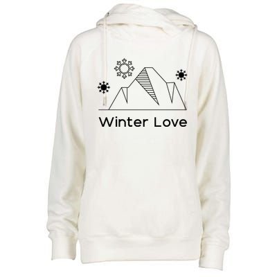 Winter Love Cozy Winter Days Nature Lover Cool Gift Womens Funnel Neck Pullover Hood