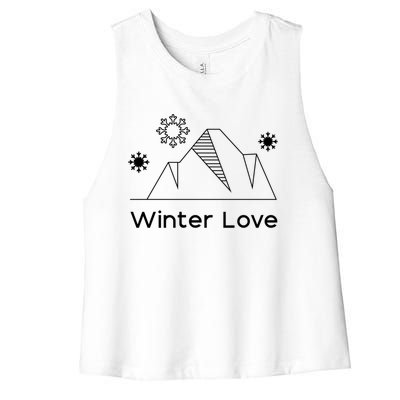 Winter Love Cozy Winter Days Nature Lover Cool Gift Women's Racerback Cropped Tank