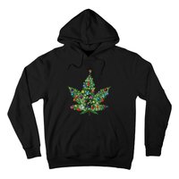 Weed Leaf Christmas Tree Pot Marijuana Thc Vape Reefer Hippy Hoodie