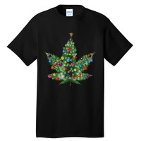 Weed Leaf Christmas Tree Pot Marijuana Thc Vape Reefer Hippy Tall T-Shirt