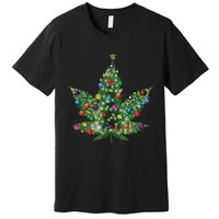 Weed Leaf Christmas Tree Pot Marijuana Thc Vape Reefer Hippy Premium T-Shirt