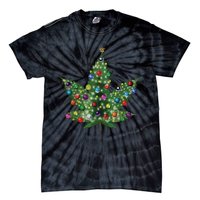 Weed Leaf Christmas Tree Pot Marijuana Thc Vape Reefer Hippy Tie-Dye T-Shirt