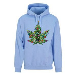 Weed Leaf Christmas Tree Pot Marijuana Thc Vape Reefer Hippy Unisex Surf Hoodie