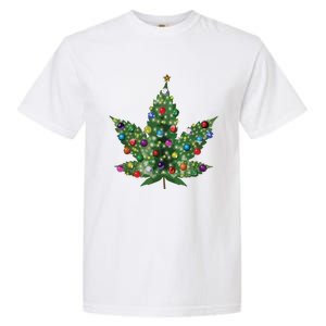 Weed Leaf Christmas Tree Pot Marijuana Thc Vape Reefer Hippy Garment-Dyed Heavyweight T-Shirt