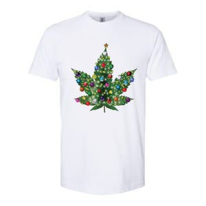 Weed Leaf Christmas Tree Pot Marijuana Thc Vape Reefer Hippy Softstyle CVC T-Shirt