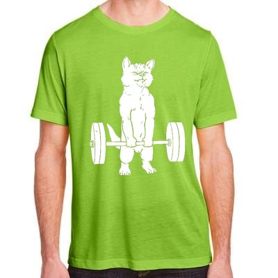 Weight Lifting Cat Deadlift Lifting Adult ChromaSoft Performance T-Shirt