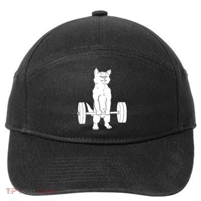 Weight Lifting Cat Deadlift Lifting 7-Panel Snapback Hat