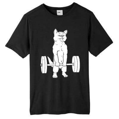 Weight Lifting Cat Deadlift Lifting Tall Fusion ChromaSoft Performance T-Shirt