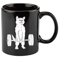 Weight Lifting Cat Deadlift Lifting 11oz C Handle Ceramic Mug