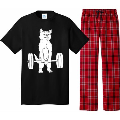 Weight Lifting Cat Deadlift Lifting Pajama Set