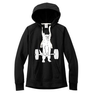 Weight Lifting Cat Deadlift Lifting Women's Fleece Hoodie