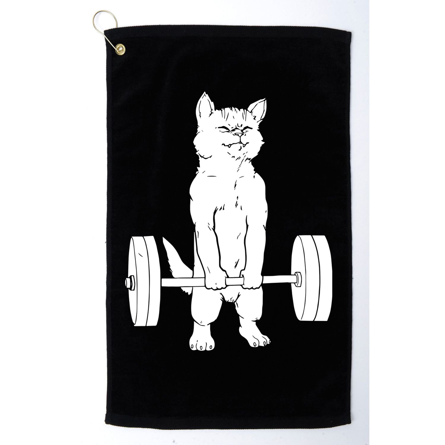Weight Lifting Cat Deadlift Lifting Golf Towel