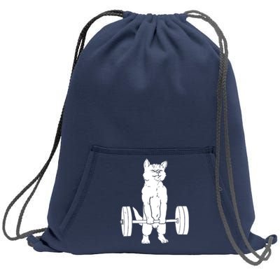 Weight Lifting Cat Deadlift Lifting Sweatshirt Cinch Pack Bag