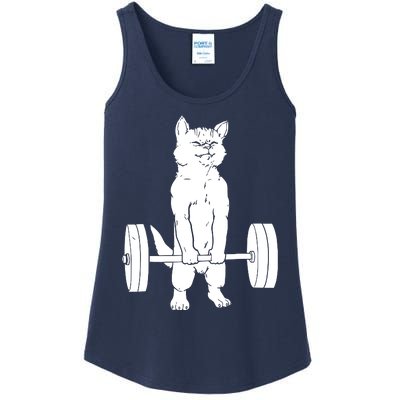 Weight Lifting Cat Deadlift Lifting Ladies Essential Tank