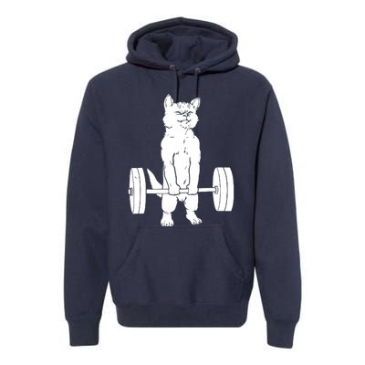 Weight Lifting Cat Deadlift Lifting Premium Hoodie